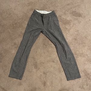 Grey checkered dress pants with button down